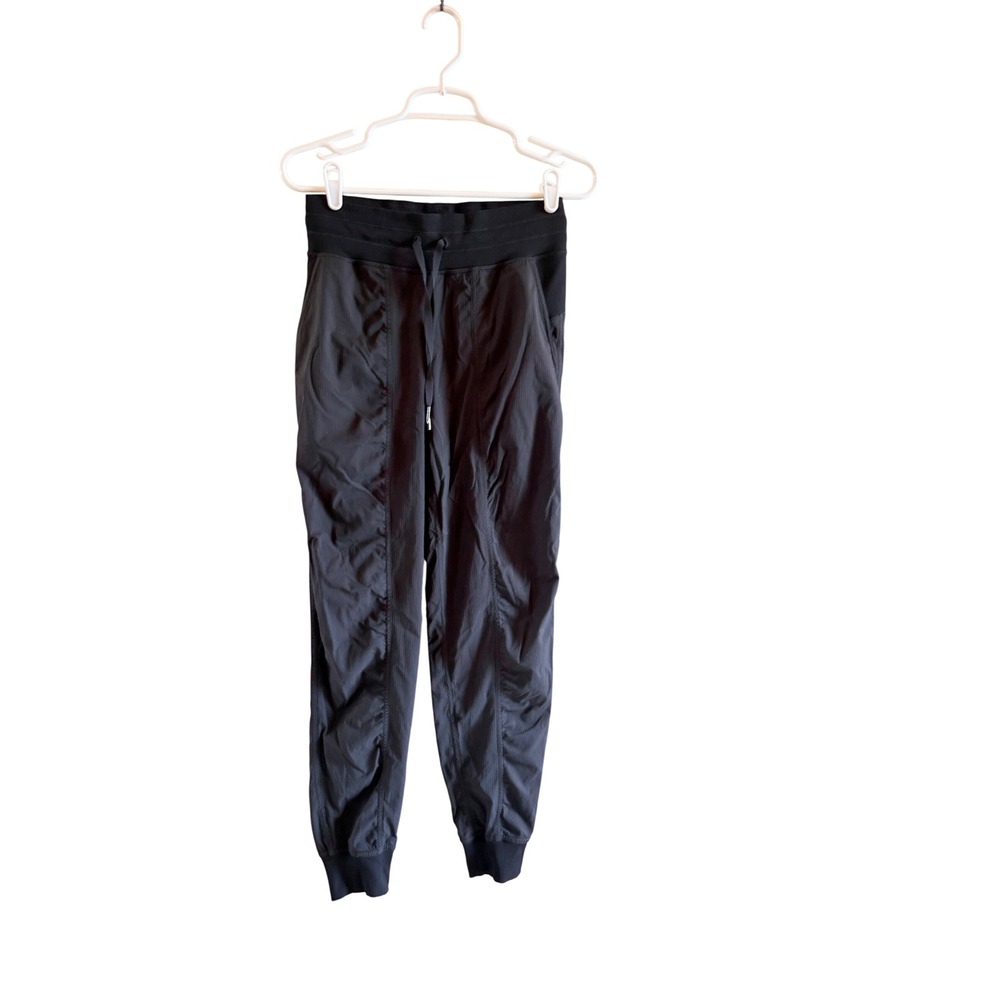 Lululemon Dance Cinch Joggers Black Ribbed Waistband Drawstring Size 4